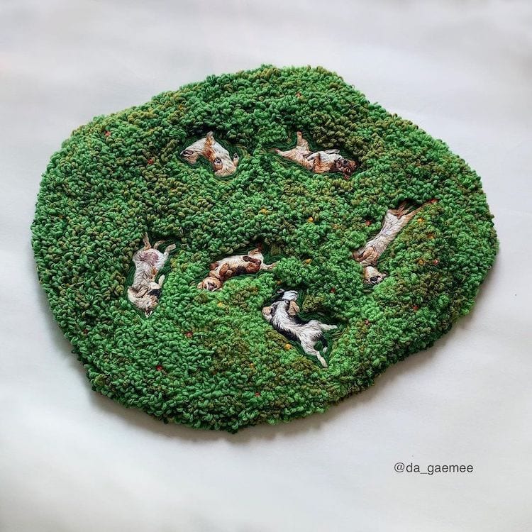 Adorable Dog Embroidery Art Shows Pure Joy in Every Piece