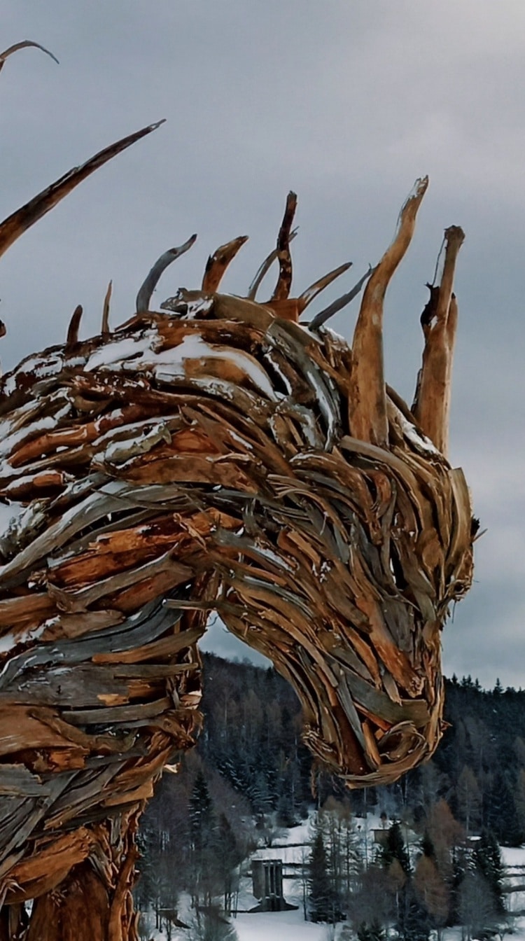 marco martalar driftwood dragon sculpture italy 7