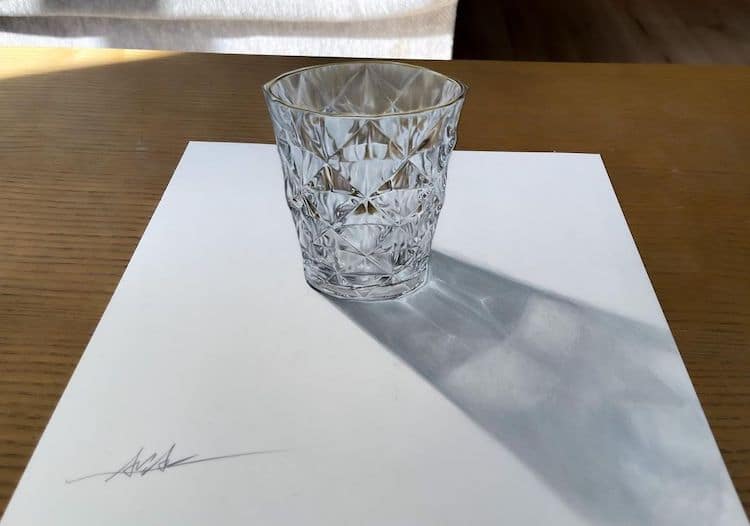 aria realistic glass drawing 1