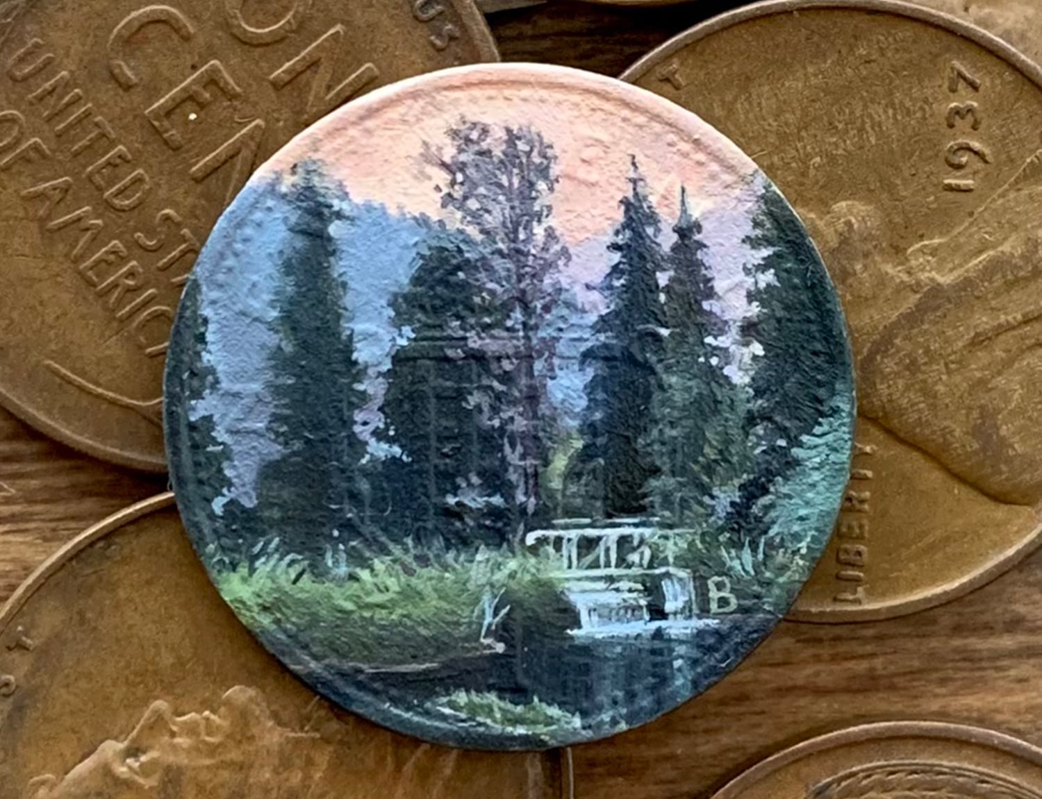 1-Inch Diameter Paintings by Bryanna Marie: Miniature Masterpieces That Correspond to the Coin's Origin