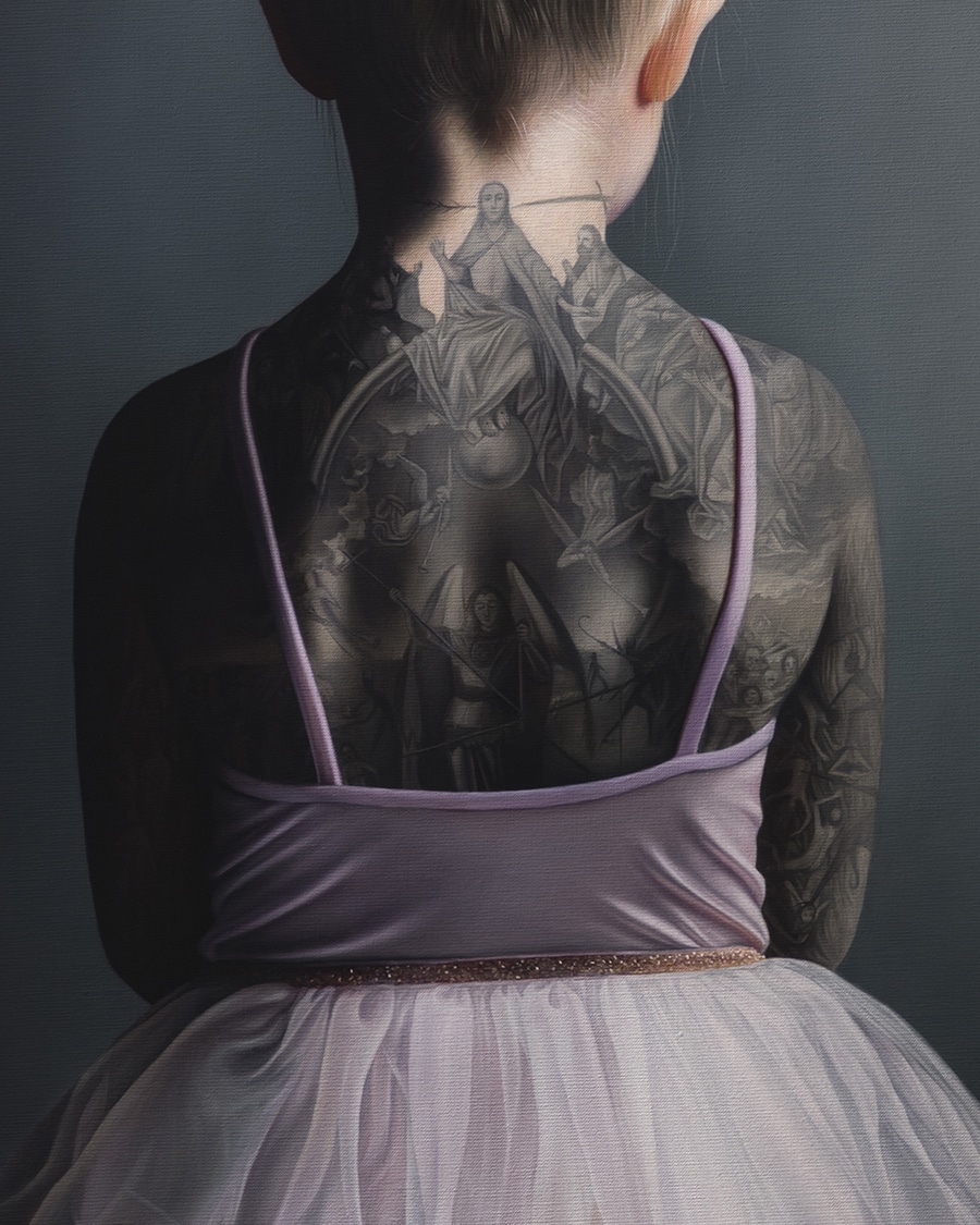 Incredibly Realistic Oil Paintings of Women With Back Tattoos Inspired by  Classical Art  Search by Muzli