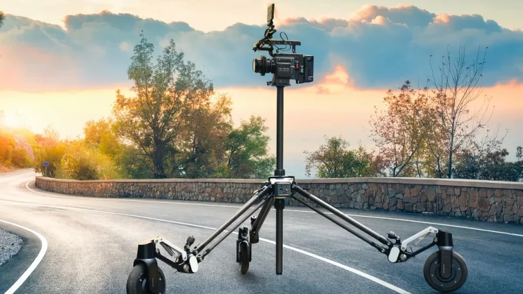all terrain cinema dolly with electronic stabilization system hero