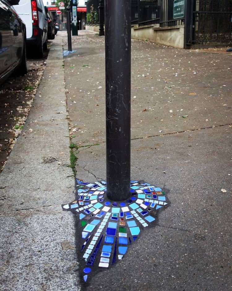 French Artist Ememem "The Pavement Surgeon" Transforms Urban Decay into Beautiful Mosaic Art