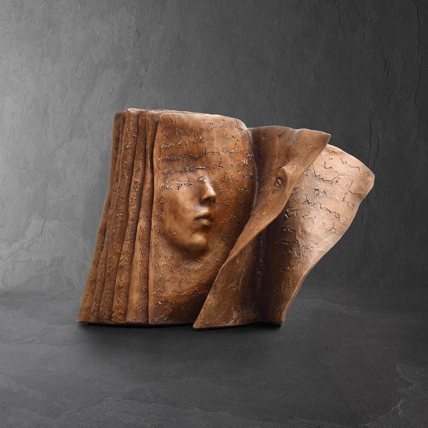 surreal sculptures book pages paola grizi 06