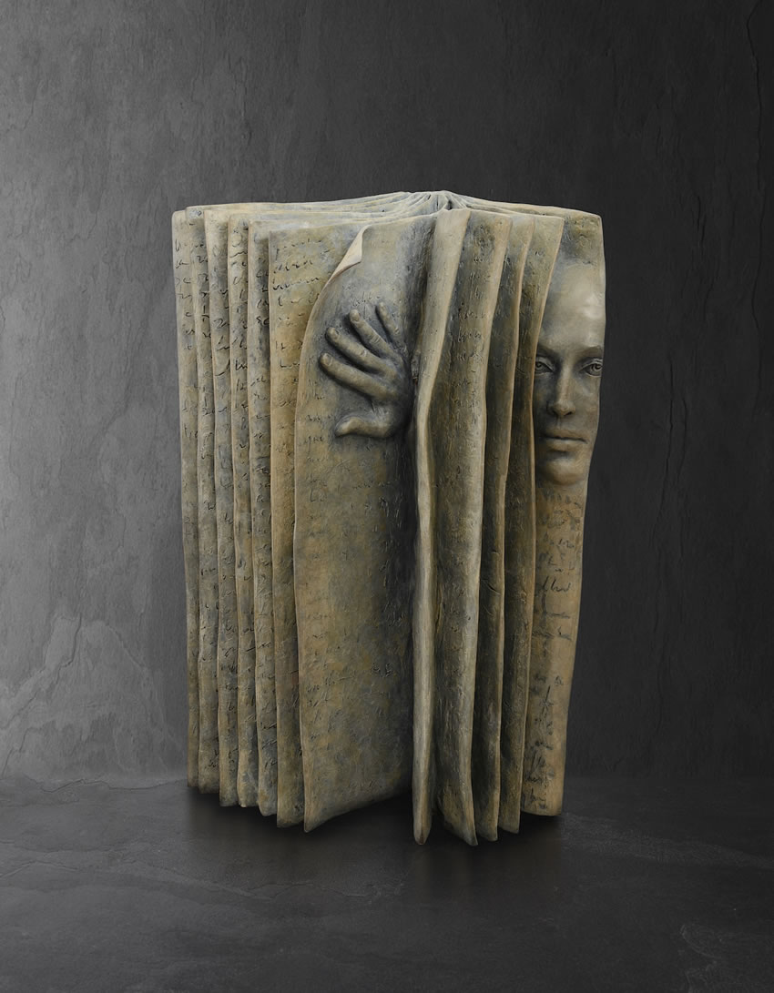 surreal sculptures book pages paola grizi 11