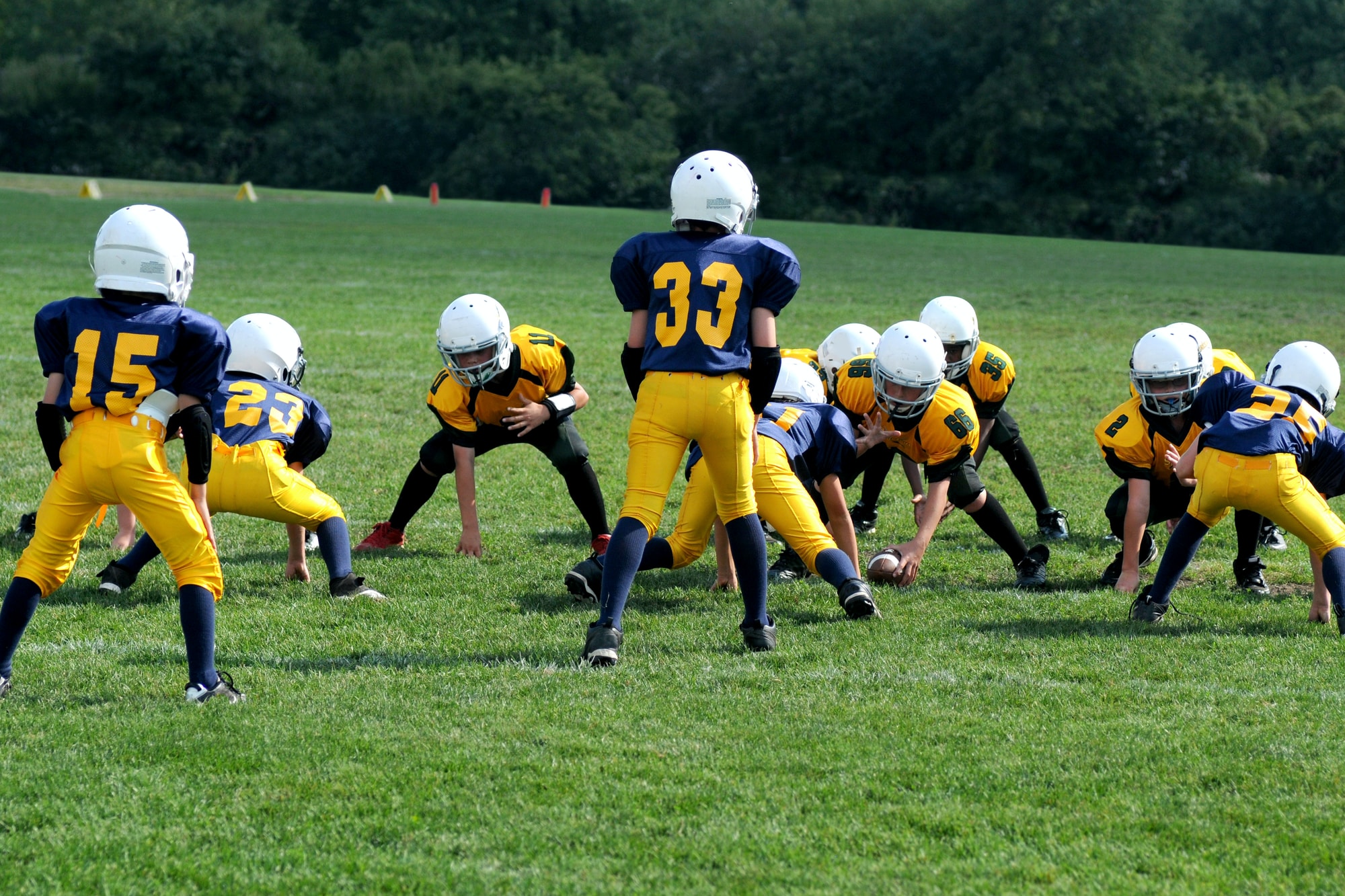 two teams playing football