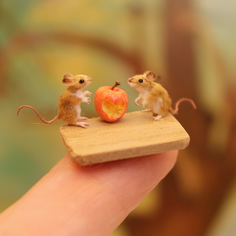 miniature animal sculptures katie doka 16