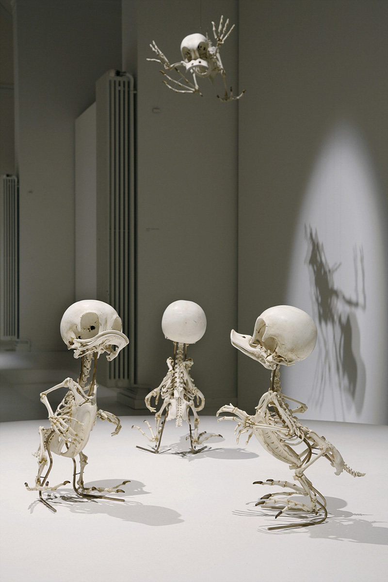 Korean Artist Hyungkoo Lee's Bizarre, Experimental Artworks: Featuring Skeletons and Cartoon Characters