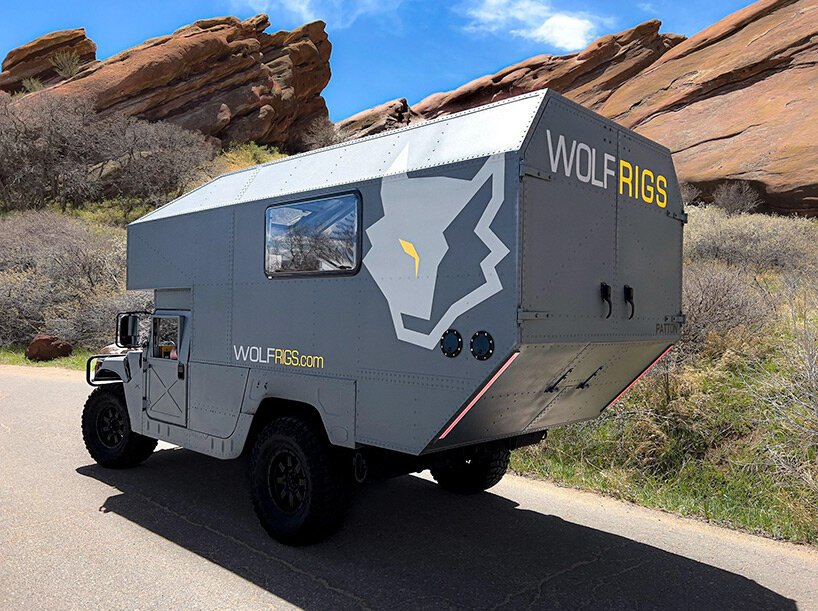 wolf rigs transforms classic military hummer h1 into overland comfort castle designboom 04