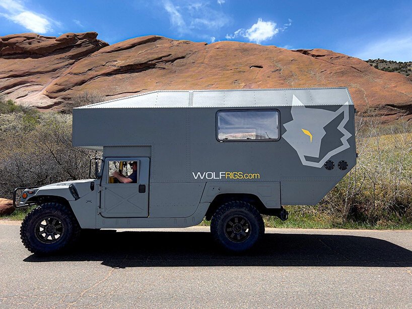 wolf rigs transforms classic military hummer h1 into overland comfort castle designboom 05