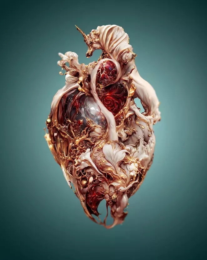 Creepy but Cool: Andrejs Pidjass Uses AI to Generate Stunning Hearts