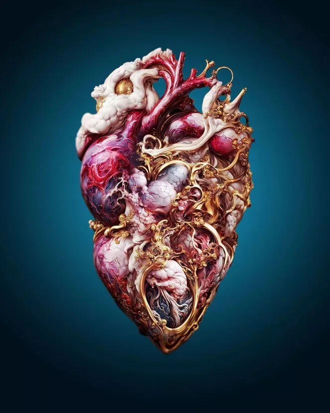 Creepy but Cool: Andrejs Pidjass Uses AI to Generate Stunning Hearts