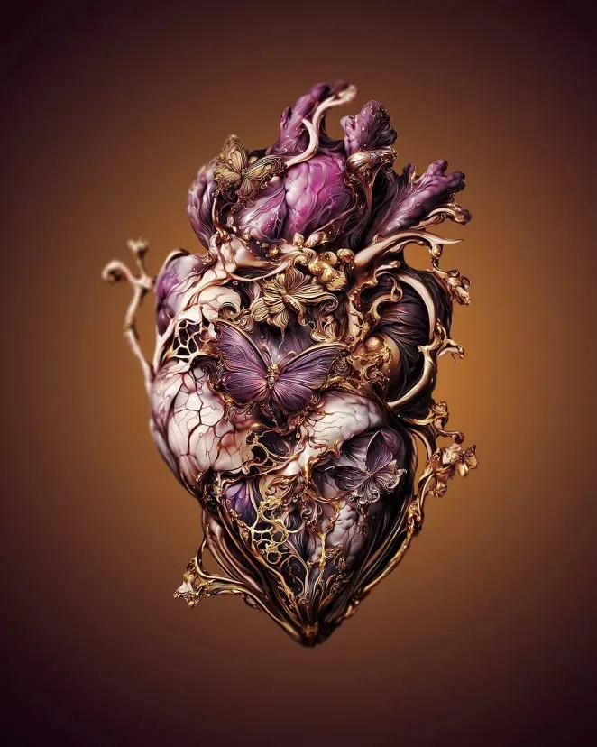 Creepy but Cool: Andrejs Pidjass Uses AI to Generate Stunning Hearts
