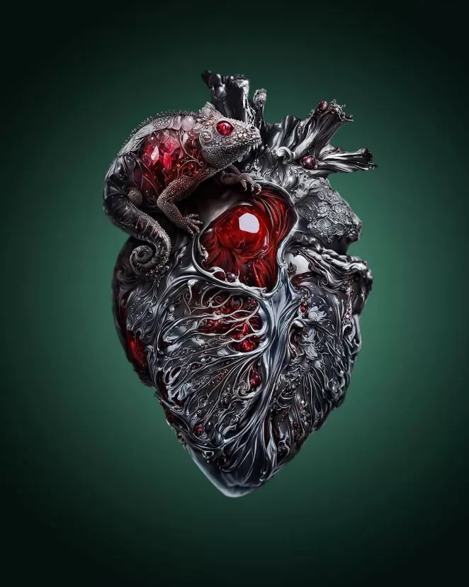 Creepy but Cool: Andrejs Pidjass Uses AI to Generate Stunning Hearts