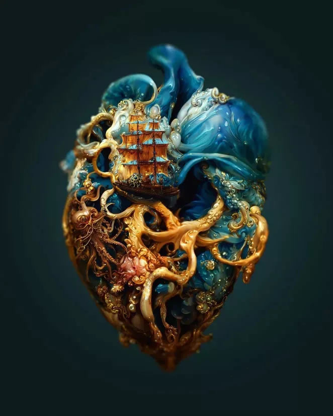 Creepy but Cool: Andrejs Pidjass Uses AI to Generate Stunning Hearts