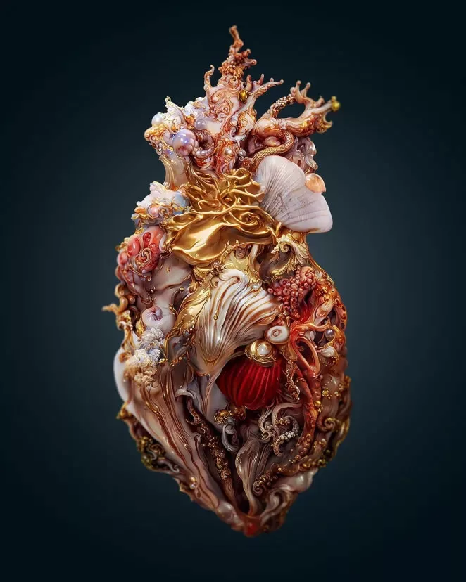 Creepy but Cool: Andrejs Pidjass Uses AI to Generate Stunning Hearts