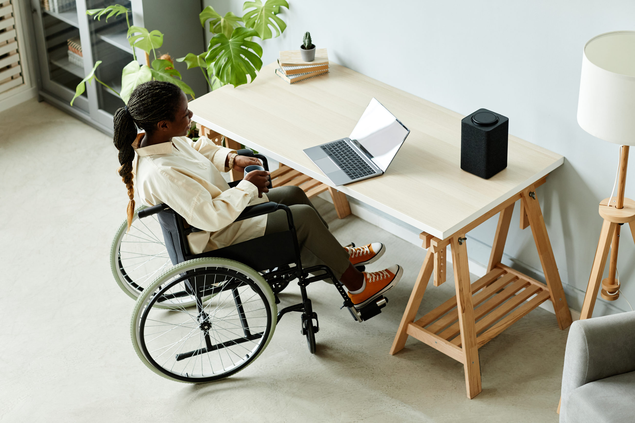 young black woman in wheelchair working from home 2022 03 09 03 02 52 utc