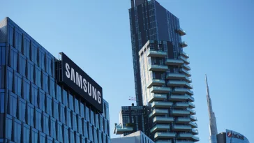 a tall building in a city