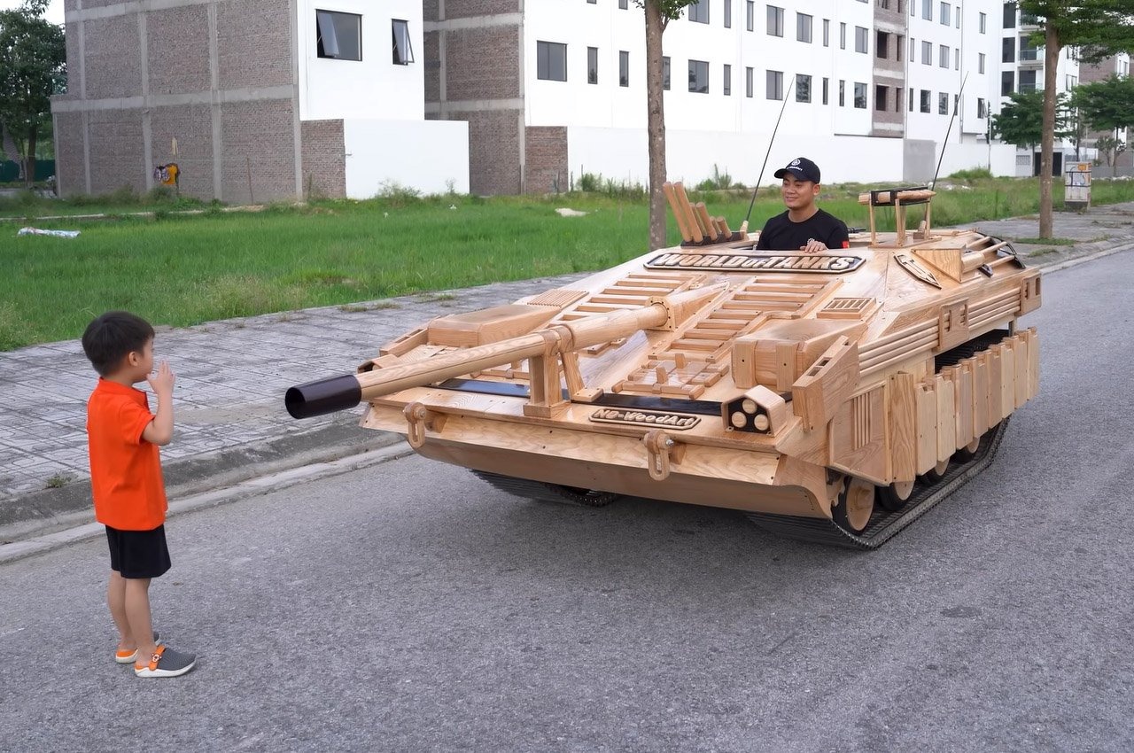 Father Builds Life-Sized Tank from 'World of Tanks' for His Son