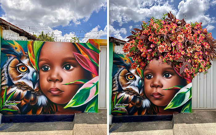 How Fábio Gomes Trindade Uses Natural Elements to Transform Street Art