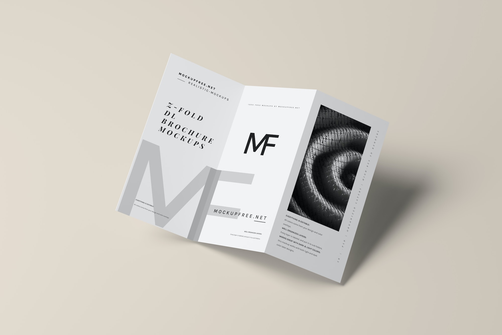 a folded brochure with a black and white photo