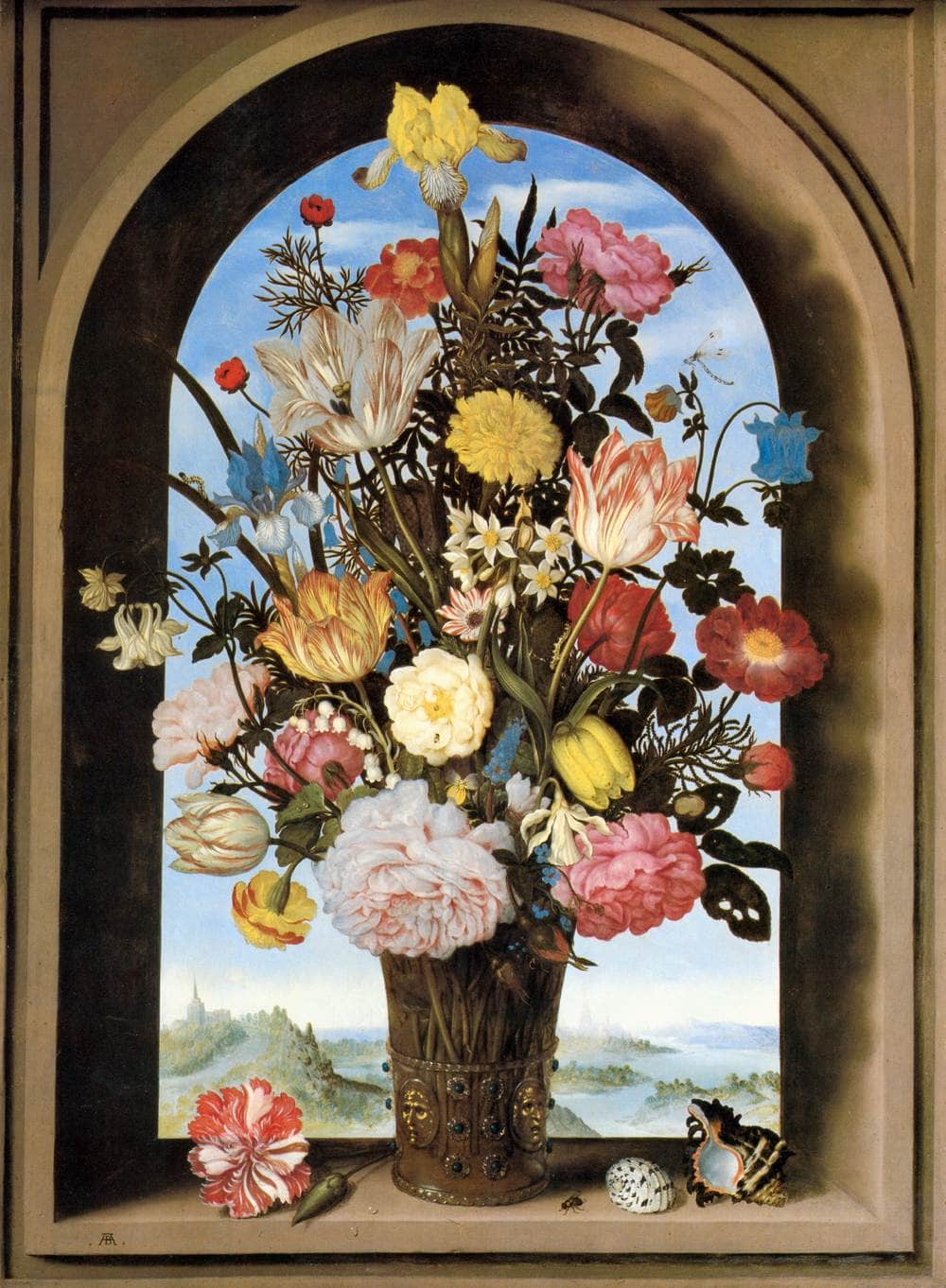 Ambrosius Bosschaert I Bouquet in an Arched Window WGA02654 2017060513 59355e332bcdb
