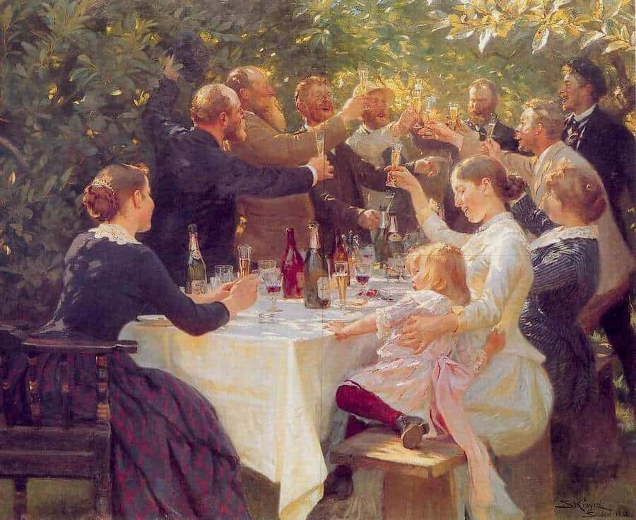 PS Krøyer Hip hip hurra! Kunstnerfest på Skagen 1888