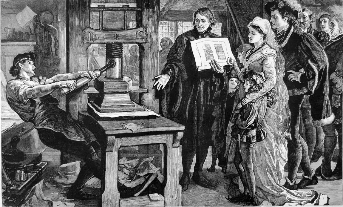 The Caxton Celebration William Caxton showing specimens of his printing to King Edward IV and his Queen
