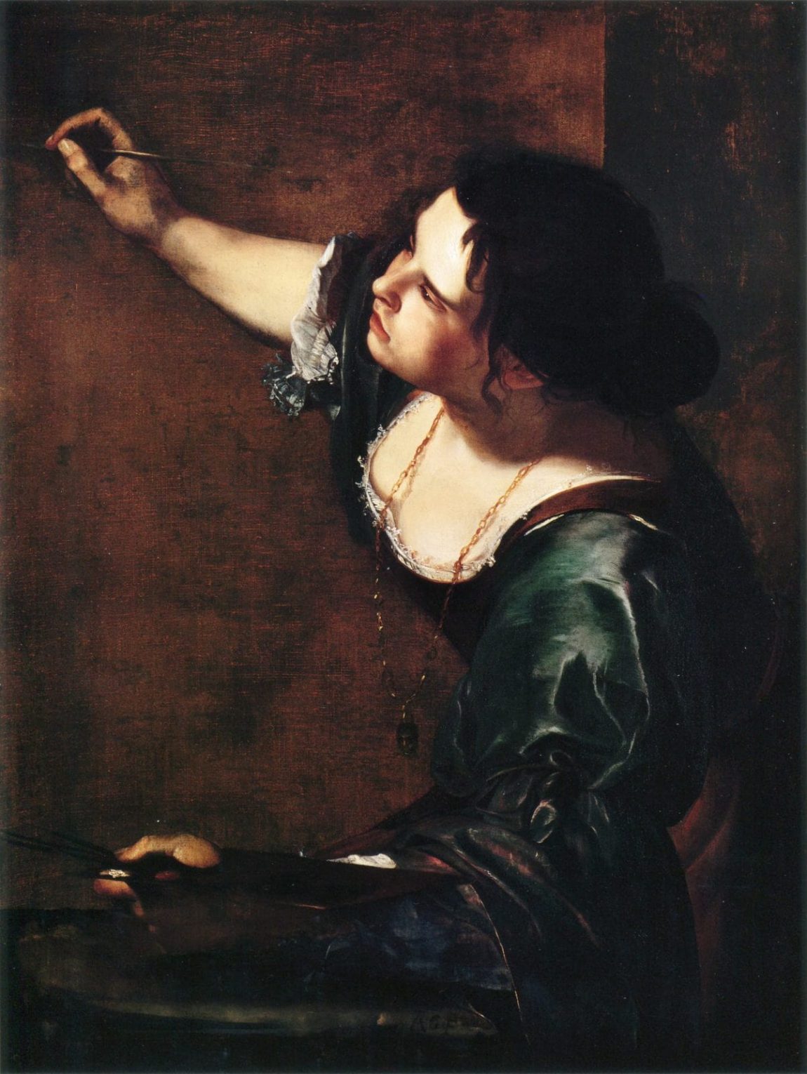 Self portrait as the Allegory of Painting by Artemisia Gentileschi scaled